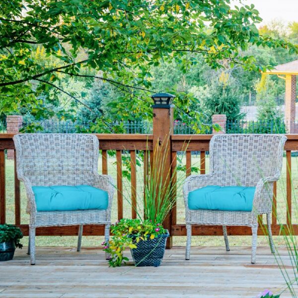 2 PCS 21'' x 21'' Patio Chair Seat Cushion Pads Indoor/Outdoor Turquoise
