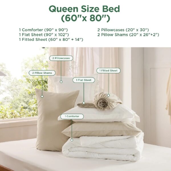 King Size Comforter Set Burnt Orange, 7 Pieces Lightweight King Bedding Sets Boho with Comforter, Sheets, Pillowcases & Shams