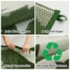 Outdoor Rug Carpet 5'x8' Waterproof Reversible Patio Rug Portable Indoor Outdoor Rug Plastic Straw Rug for Beach RV Camping Garden Picnic Deck Backyard Porch Decor Black