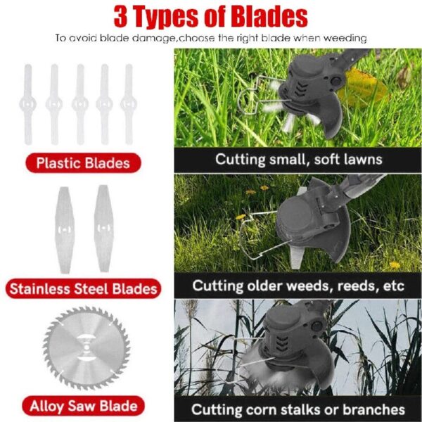 Cordless Weed Eater 900W Electric Brush Cutter Lawn Edger Grass String Trimmer
