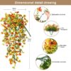 4PCS Artificial Flowers outdoor Spring Summer Decor Fake Hanging Plants UV Resistant Faux Plastic Greenery Hanging Flowers for Outside Gardens Porch Wall Home Indoor,ORANGE&YELLOW