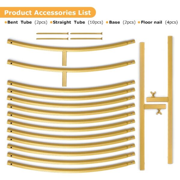 Garfans Wedding Arch Circle Balloon Arch Frame Round Backdrop Stand for Parties Birthday Wedding Christmas Balloon Garland Stand Gold Wedding Arch for Ceremony 6.6FT