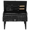 Portable Grill Charcoal Grill BBQ Grill Square Design Black