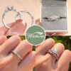 1 Carat Wedding Ring Sets Infinity Band Princess Sterling Silver Rings for Women CZ Size 7