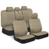 PolyPro Car Seat Covers Full Set in Charcoal on Black – Front and Rear Split Bench for Cars, Easy to Install Cover Set, Accessories Auto Trucks Van SUV