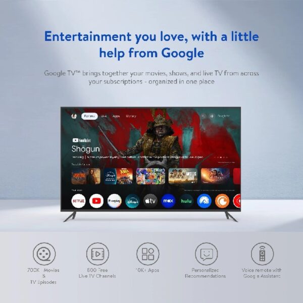 4K Plus Streaming Device, Google TV - Ultra-fast Streaming, Stunning 4K UHD, 16GB Storage, 2GB RAM, Dolby Vision & Atmos, Remote with Voice Control