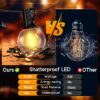 DAYBETTER G40 Outdoor String Lights, Remote Control, 50ft Waterproof Hanging Lights with 8 Lighting Modes, 25 LED Bulbs, for Outside