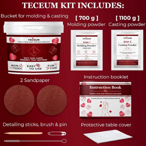 Hand Casting Kit – Unique Gift for Babies & Adults – Ideal DIY Gift for Your Loved Ones, Couples, Family – For Wedding, Anniversary, Baby Shower, Mother’s Day, Christmas – Romantic Gifts – Kit1