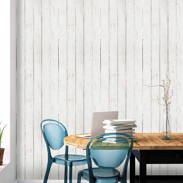 17.7-in x 511.8-in White Gray Wood Peel and Stick Wallpaper Self-Adhesive Removable Contact Paper for Kitchen Countertop Home Decoration Wall Covering Home Renovation