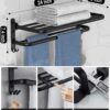 Towel Rack for Bathroom Towel Holder for Bathroom Wall Mounted,Black Towel Bar Storage