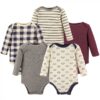 Cotton Long-Sleeve Bodysuits, 5-Pack, Newborn- 24 Months