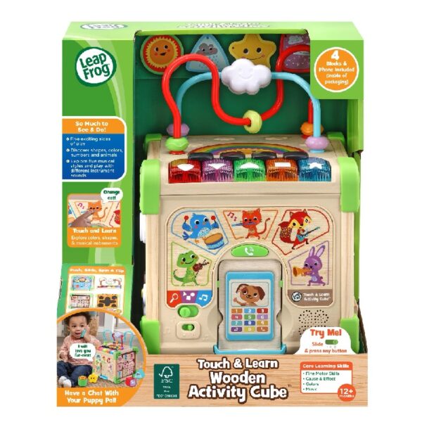 Touch & Learn Wooden Activity Cube - FSC 100% Plastic/Wood 100% FSC-Certified Wood Baby and Toddler Toys