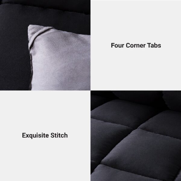 3 Pieces Bed in a Bag Comforter Set Duvet Insert,Reversible,Red/Black,Full Size Comforter Set-200GSM