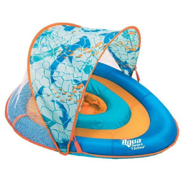 Aqua  Grow-with-Me BabyBoat Pool Float for Infants 6-24 Months, Blue Shark