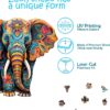 Animal Shaped Wooden Puzzles for Adults – A3 Vivid Elephant with 155 Pieces – Jigsaw Puzzle with Unique Shapes – Family Games for Kids and Adults – 11