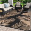 6'x9' Outdoor Rugs Patio Waterproof Outside Mat Reversible Plastic Camping Carpet,Black & Brown