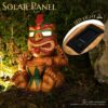 Solar Drumming Tiki Garden Statue: Tribal Tiki Ornament with Solar Powered Flickering Eyes LED Light - Outdoor Tiki Decoration Perfect for Bar Patio Backyard Balcony Yard Lawn Decor