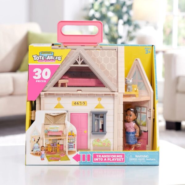 Tote-ables™ Portable Cottage Dollhouse with Doll Included, Storage, 30 Accessories
