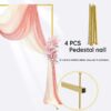 Garfans 6.6FT Wedding Arch For Ceremony Balloon Arch Stand with 4 Pedestal Nails Metal Arch Backdrop Stand for Parties Birthday Wedding Square Background Stand Garden Arch Gold