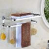 Towel Rack for Bathroom Towel Holder for Bathroom Wall Mounted,Black Towel Bar Storage