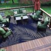 6'x9' Outdoor Rugs Patio Waterproof Outside Mat Reversible Plastic Camping Carpet,Black & Brown