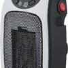 Outlet Plug-in Electric Space Heater, LCD Digital Screen, Up to 24 hour Timer - Silver