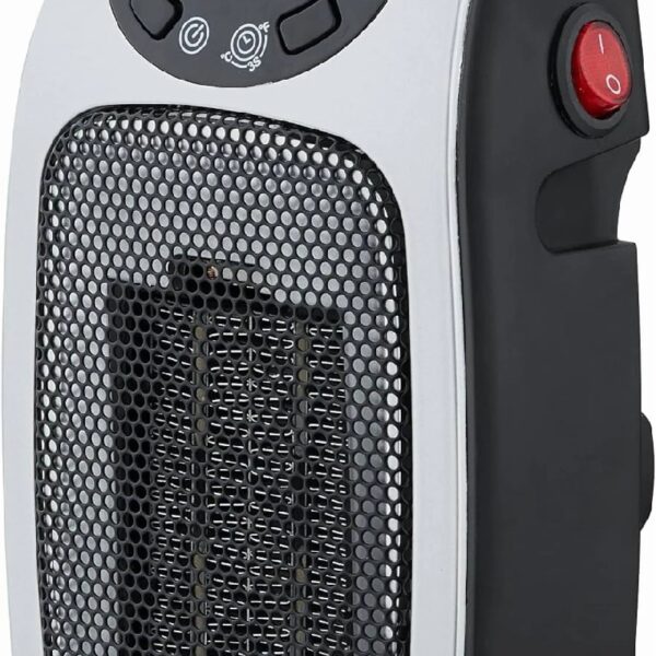 Outlet Plug-in Electric Space Heater, LCD Digital Screen, Up to 24 hour Timer - Silver