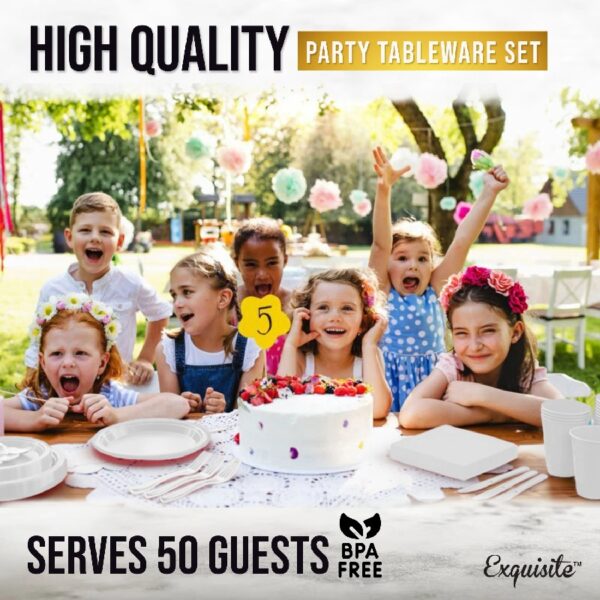 Exquisite 350 Piece Easter Plastic Disposable Party Plates & Dinnerware Combo Set