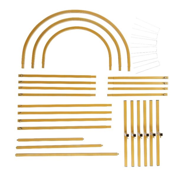 Skypatio 7.2ft Wedding Arch for Ceremony, Golden Balloon Stand, Metal Arch Backdrop for Decor