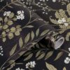 17.3-in x 393-in Floral Wallpaper Peel and Stick Floral Black Wallpaper Self Adhesive Flower Wall Paper Contact Paper Home Decor Wall Covering Old Furniture Renovation