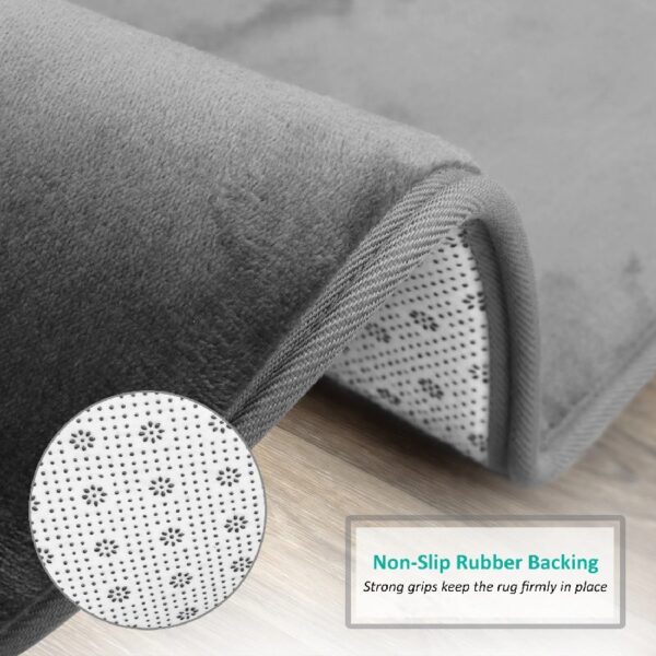 Nestl Set of 3 Absorbent Memory Foam Bath Mat Bathroom Rugs, Gray, Large 20