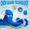 Dog Toys for Aggressive Chewers, Large Dog Toys to Keep Them Busy, Interactive Dog Toys, Squeaky Dog Toys, Tug of War Dog Toy, Crinkle Dog Toy (Blue Octopus)