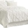 Dorm Bedding Twin Comforter Set - 5 Pieces Pintuck Bed in A Bag with Comforters, Sheets, Pillowcases & Shams