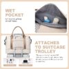 58bf639ea31f400db166b32d01769faa Weekender Bags for Women, Travel Duffel Bags with Shoe Compartment,Personal Item Travel Bag for Airlines, Carry on Overnight Tote Bag for women,Beige&Brown