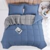 Light Weight Down Alternative Comforter Set, Queen, Green, Reversible