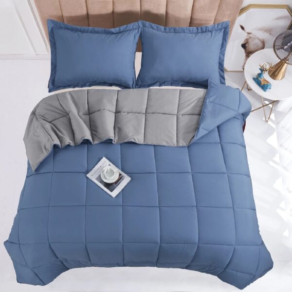 Light Weight Down Alternative Comforter Set, Queen, Green, Reversible
