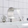 Widespread Bathroom Basin Faucet Crystal Handle Sink Mixer Tap Chrome Finish