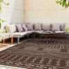 Outdoor Rug 6'x9' Waterproof Patio Rug Reversible Indoor Outdoor Rug Lightweight Plastic Straw Rug for RV Camping Deck Balcony Boho Porch Decor Dark Grey and White