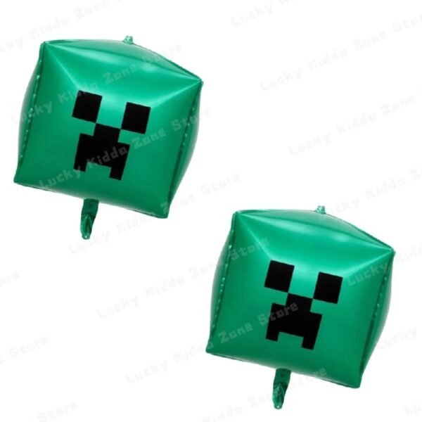2/4/6Pcs 4D Miner Crafting Balloon 22 Inch Pixel Game Balloons Set For Kids Baby Shower Boys Birthday Party Decoration Supplies