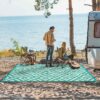 Outdoor Rugs Waterproof Plastic Straw Mat 6'x9' Reversible for RV Patio Deck Beach Black & Brown