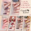 Candy Lover Gel Nail Polish Kit with UV LED Lamp, 12 Colors Cute Lady Gel Polish Starter Kit, All-in-One Quick Dry Soak Off Nail Gel Manicure Kit with DIY Tools Valentine Gift for Women