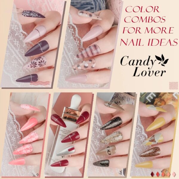 Candy Lover Gel Nail Polish Kit with UV LED Lamp, 12 Colors Cute Lady Gel Polish Starter Kit, All-in-One Quick Dry Soak Off Nail Gel Manicure Kit with DIY Tools Valentine Gift for Women