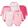 Cotton Long-Sleeve Bodysuits, 5-Pack, Newborn- 24 Months