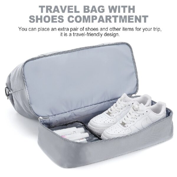 5955cb50822743a698a0b32d0176abea Weekender Bags for Women, Travel Duffel Bags with Shoe Compartment,Personal Item Travel Bag for Airlines, Carry on Overnight Tote Bag for women,Beige&Brown