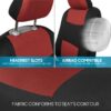 PolyPro Car Seat Covers Full Set in Charcoal on Black – Front and Rear Split Bench for Cars, Easy to Install Cover Set, Accessories Auto Trucks Van SUV