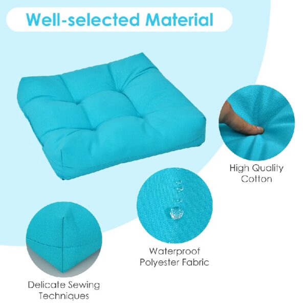 2 PCS 21'' x 21'' Patio Chair Seat Cushion Pads Indoor/Outdoor Turquoise