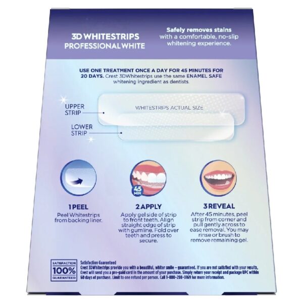 3D Whitestrips Professional White At-home Teeth Whitening Kit, 20 Treatments,20 Levels Whiter