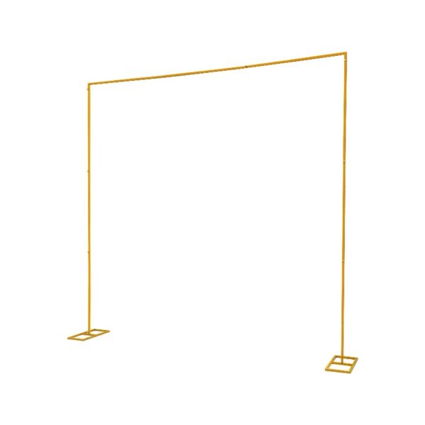 YIYIBYUS 9.8FT x 9.8FT Wedding Backdrop Stand,Square Metal Balloon Arch Stand,Gold Adjustable Backdrop Stand Pipe Kit for Birthday Party Event