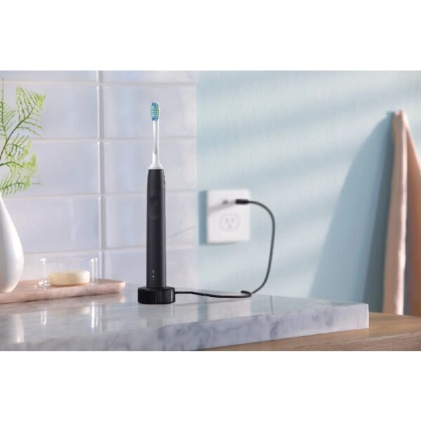 3100 Power Toothbrush, Rechargeable Electric Toothbrush with Pressure Sensor, Black HX3681/04