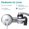 PLUS Faucet Mount Water Filtration System, Horizontal, Black/Chrome, PFM200B